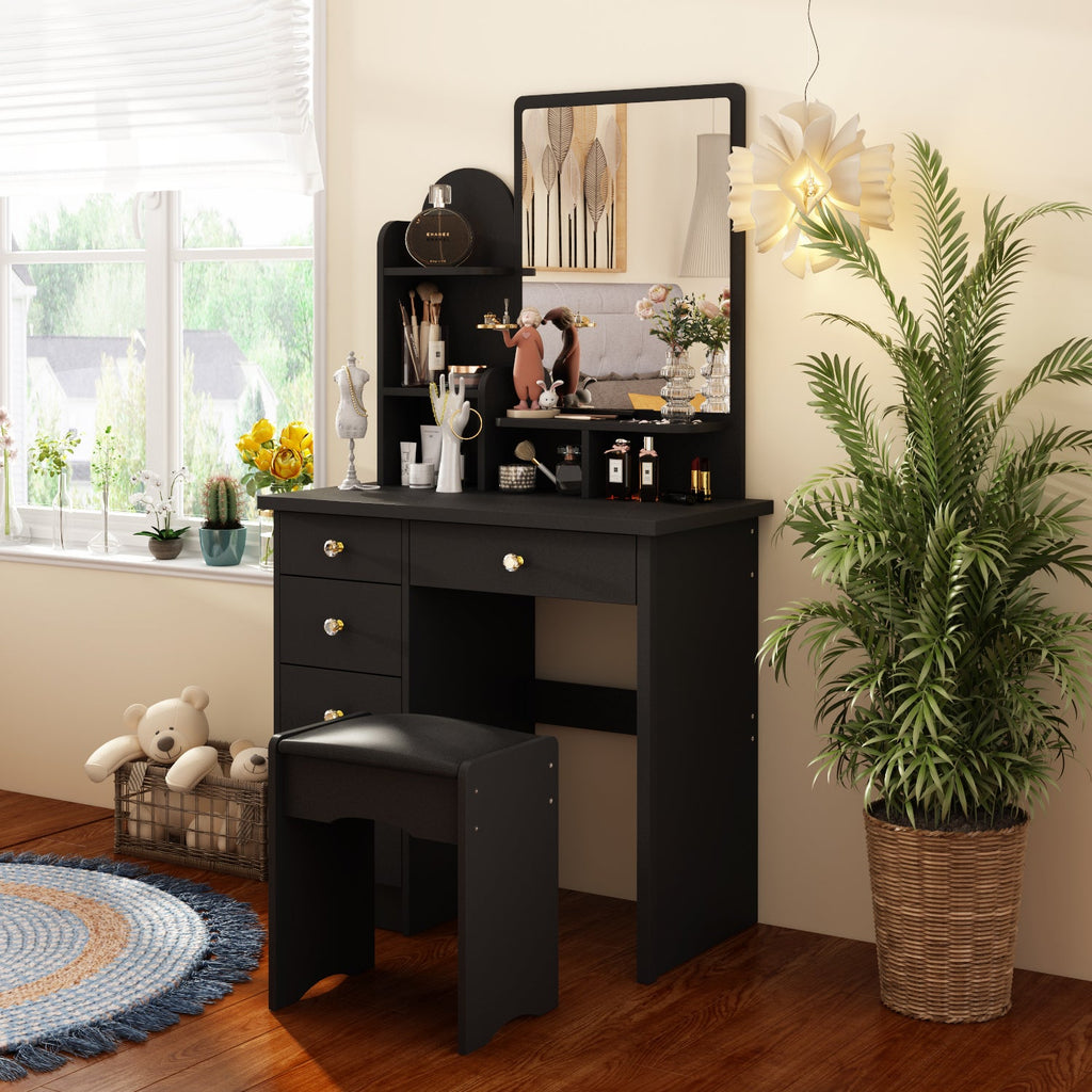Makeup Vanity Dressing Table Dresser Set with 5 Drawers