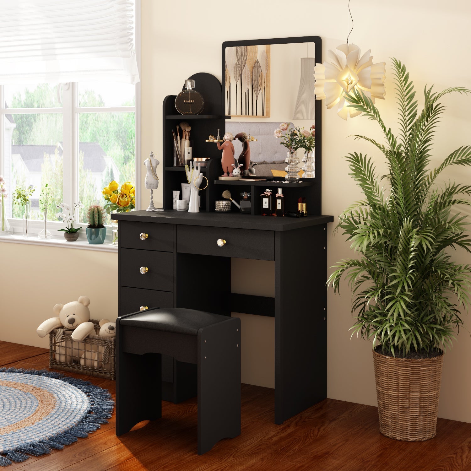 Makeup Vanity Dressing Table Dresser Set with 5 Drawers