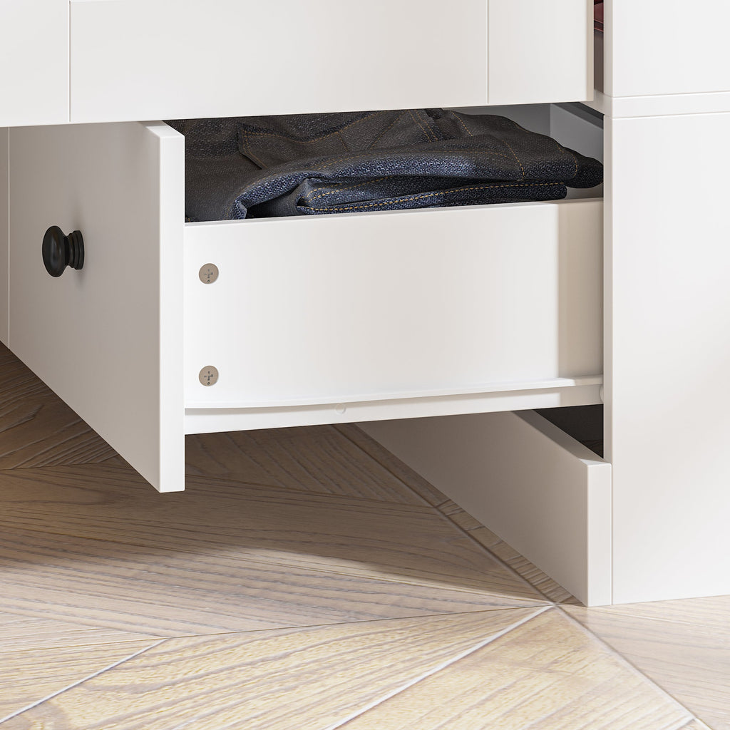 Large Wardrobe Closet Armoire Bedroom Storage Cabinet 4 Doors 5 Drawers