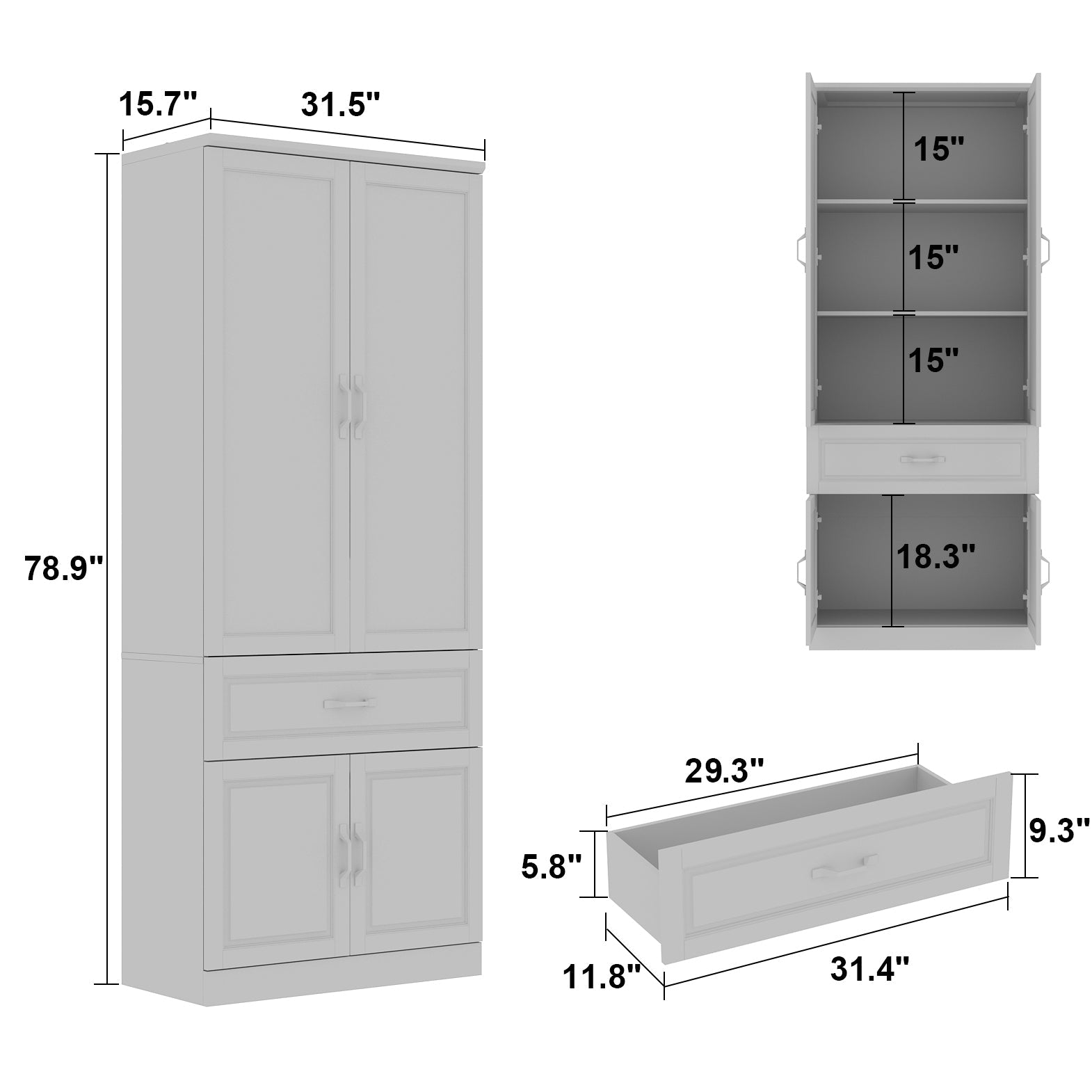 Large Display Cabinet Corner Shelf Storage Organizer Bookshelf in Combination