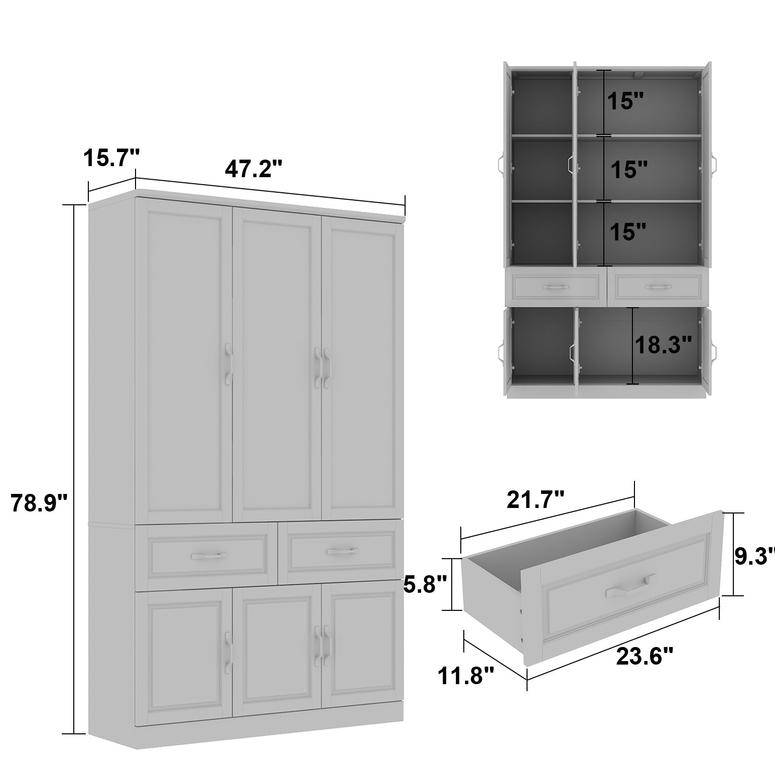 Large Display Cabinet Corner Shelf Storage Organizer Bookshelf in Combination