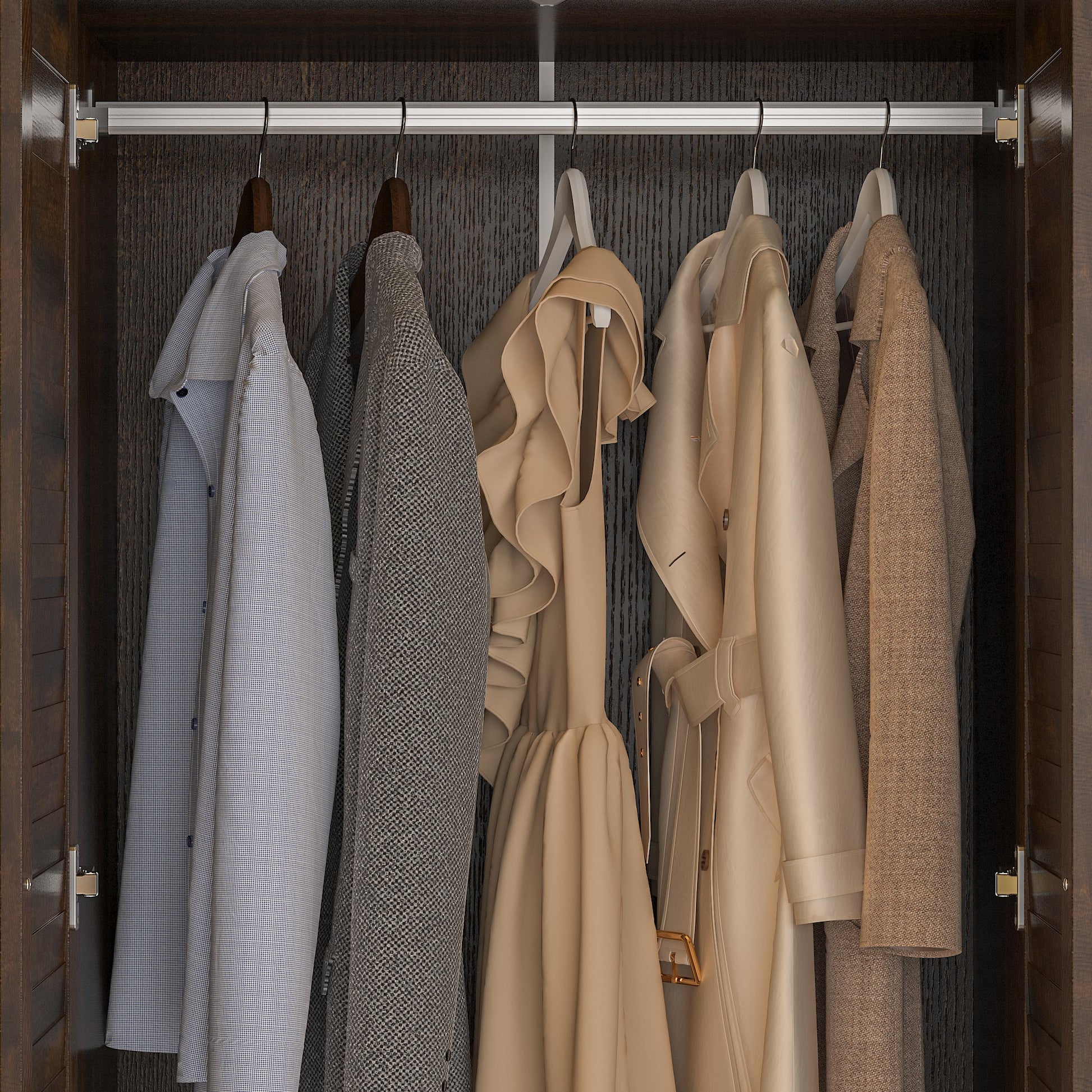 Large Wardrobe Closet Armoire Bedroom Storage Cabinet 4 Doors 5 Drawers