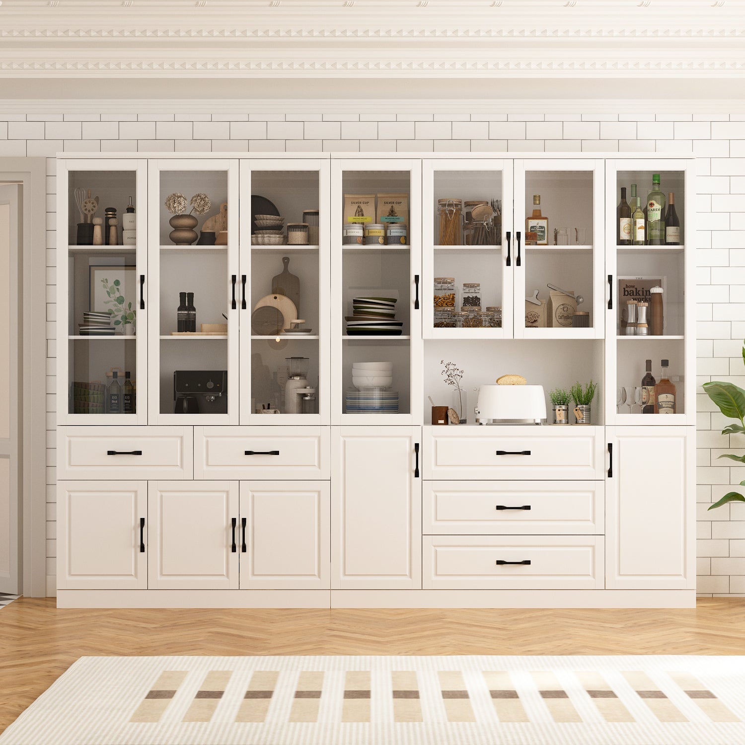 Large Display Cabinet Corner Shelf Storage Organizer Bookshelf in Combination