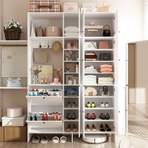40 Pairs Of Shoes Storage Cabinet With Hooks