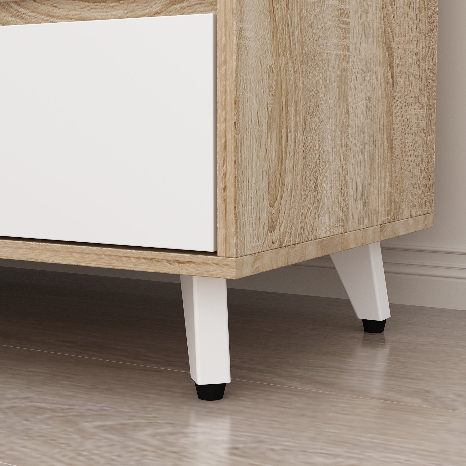 Storage Sideboard Cabinet Cupboard with Drawers and Glass Doors for Kitchen Organization