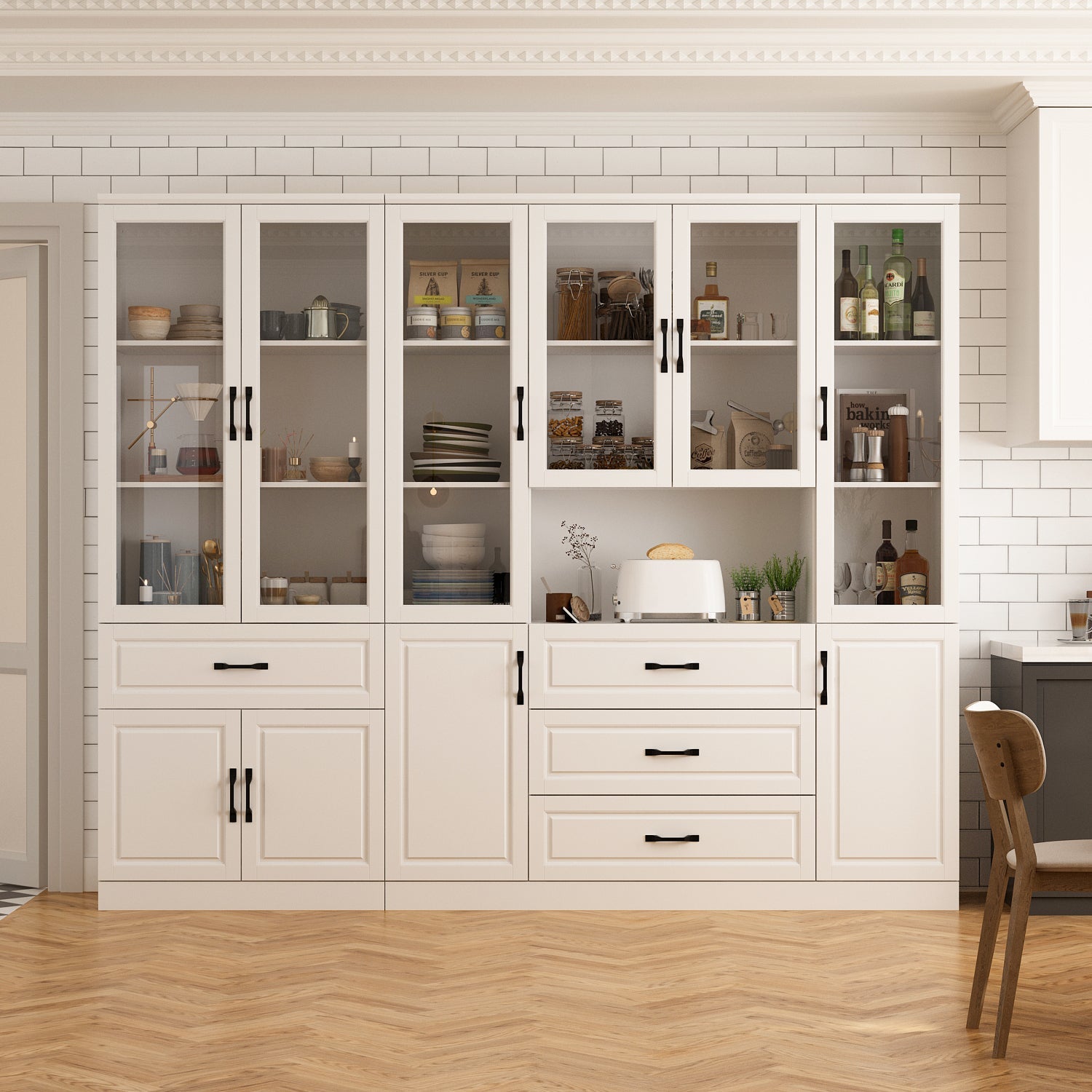 Large Display Cabinet Corner Shelf Storage Organizer Bookshelf in Combination