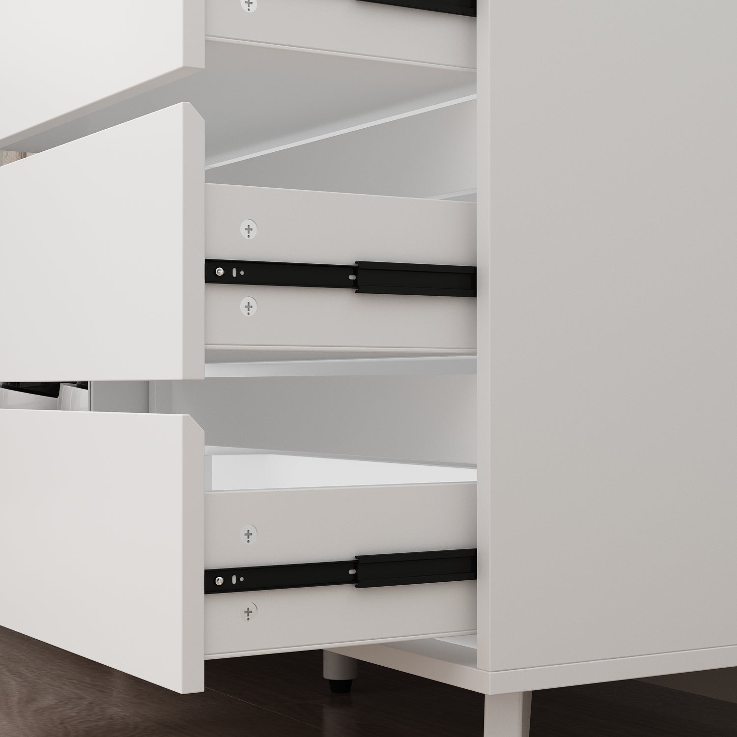 Storage Sideboard Cabinet Cupboard with Drawers and Glass Doors for Kitchen Organization