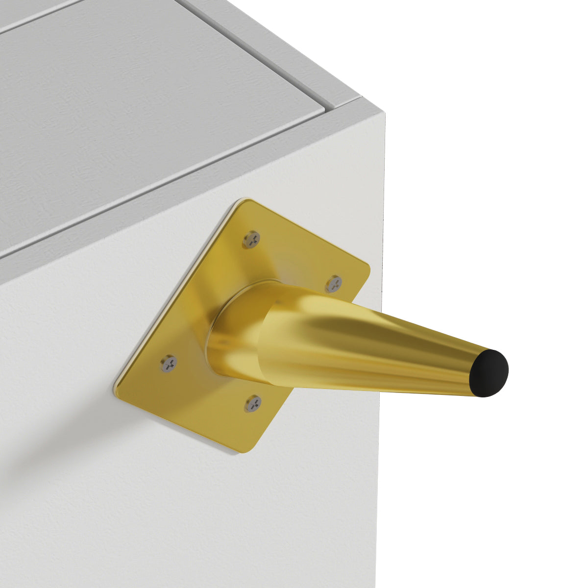 Bedroom Table 3-Drawer Dresser Nightstand with Gold-Plated Legs for Small Space
