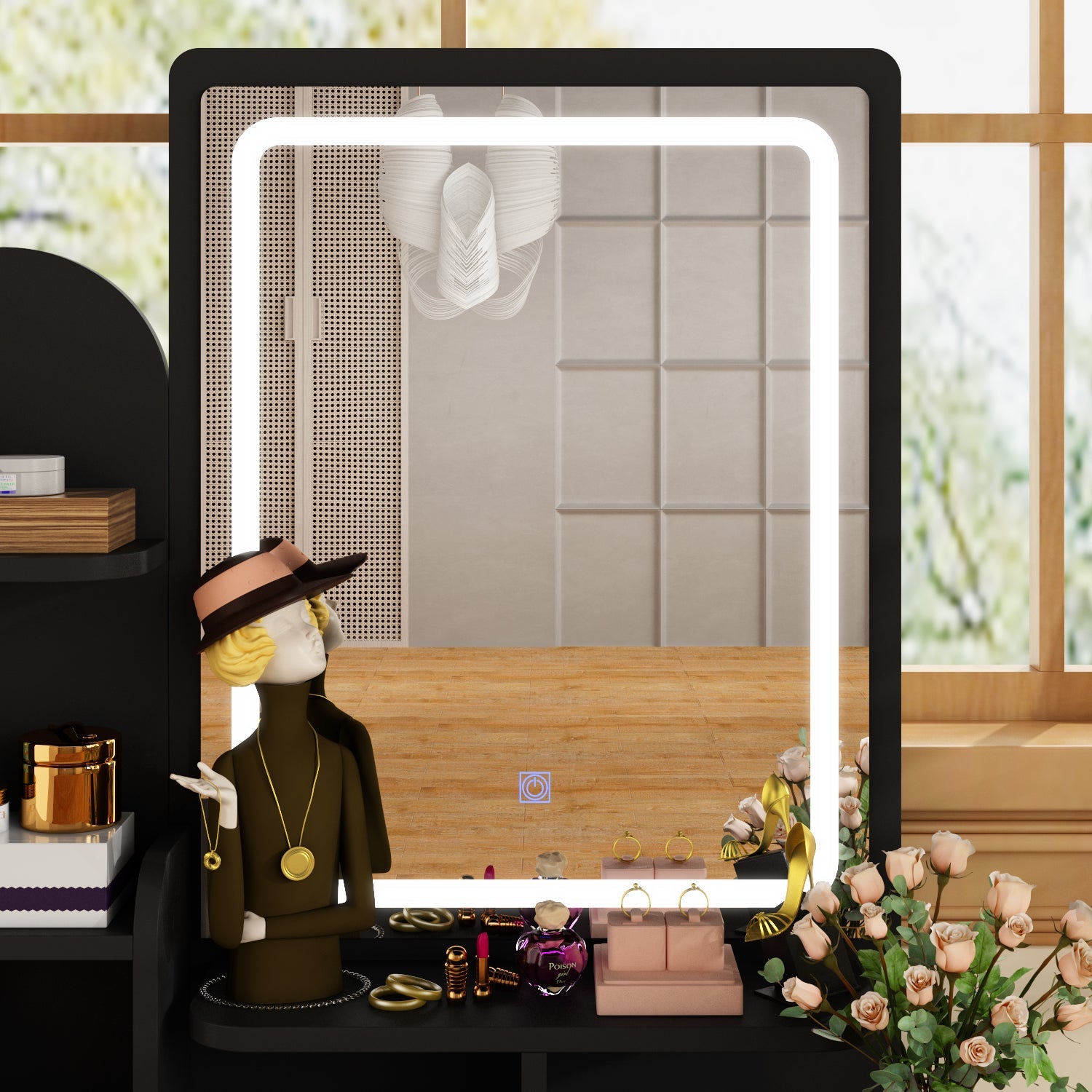 Makeup Vanity Dressing Table Dresser Set with 5 Drawers
