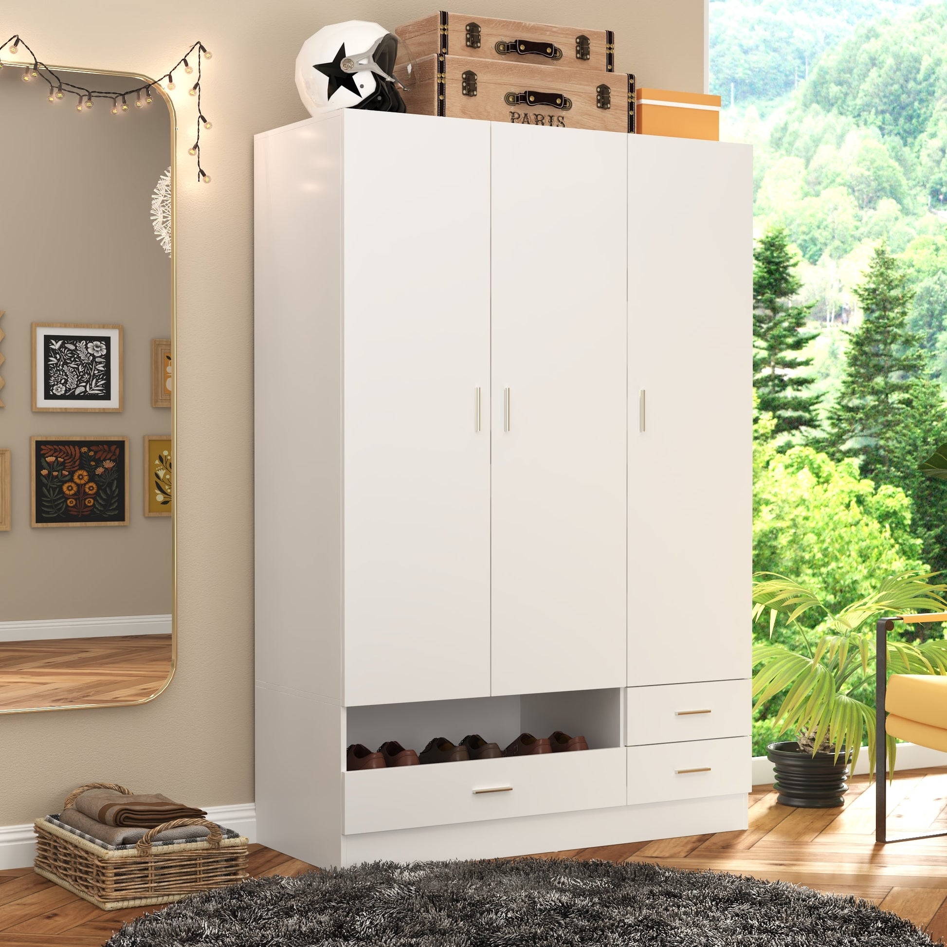 Modern Wardrobe With Shoe Storage Drawer