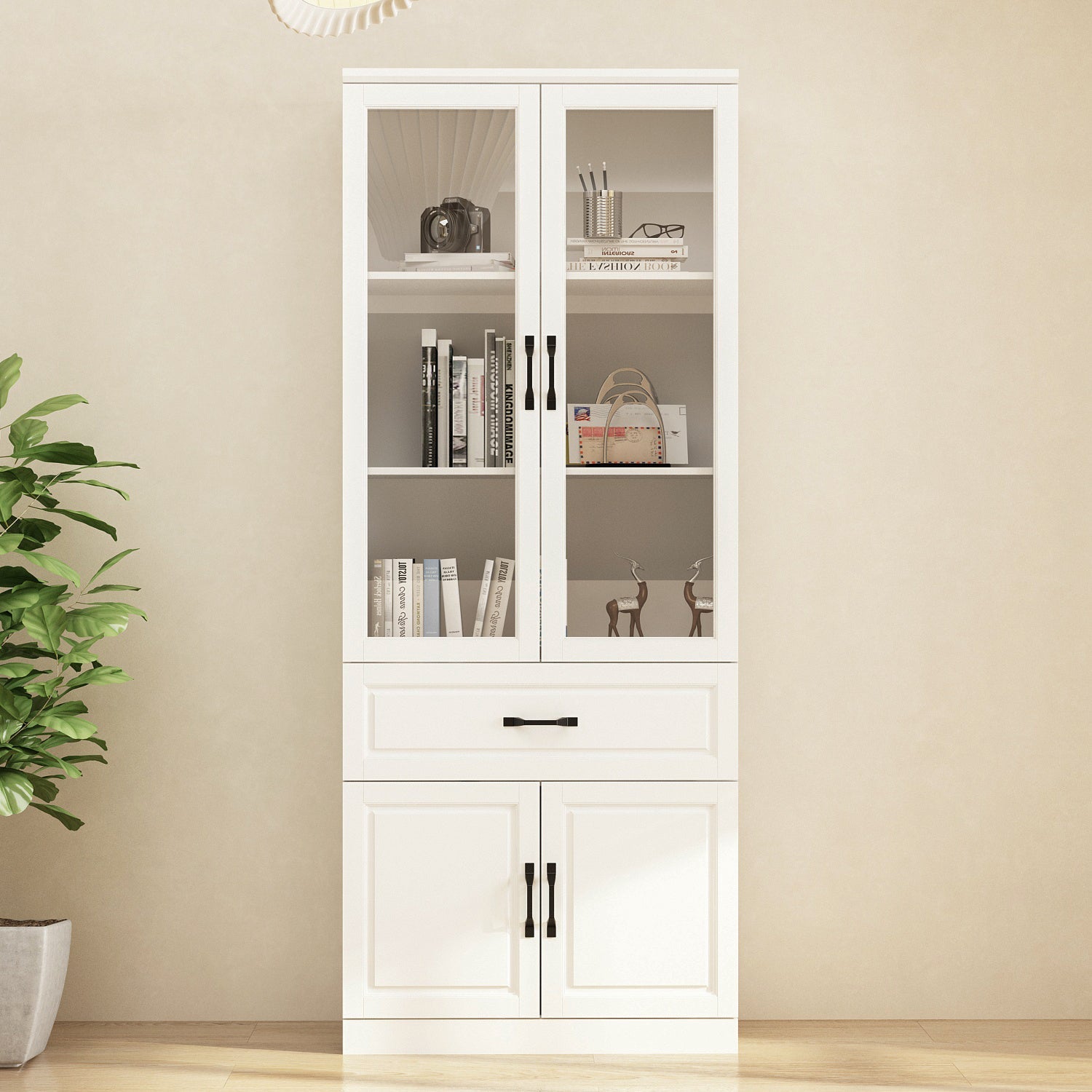 Large Display Cabinet Corner Shelf Storage Organizer Bookshelf in Combination