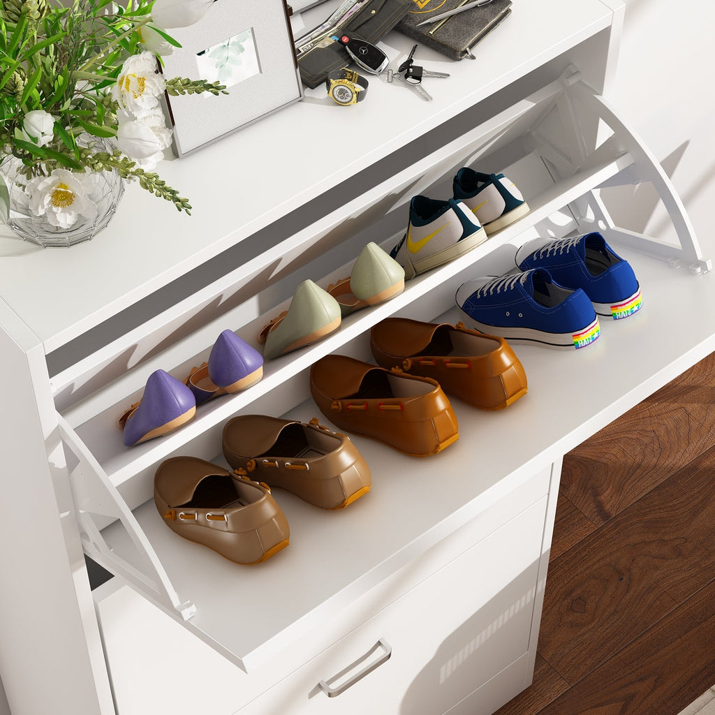 Shoe Cabinet with 3 Flip Drawers for Entryway Freestanding Shoe Rack Storage Organizer