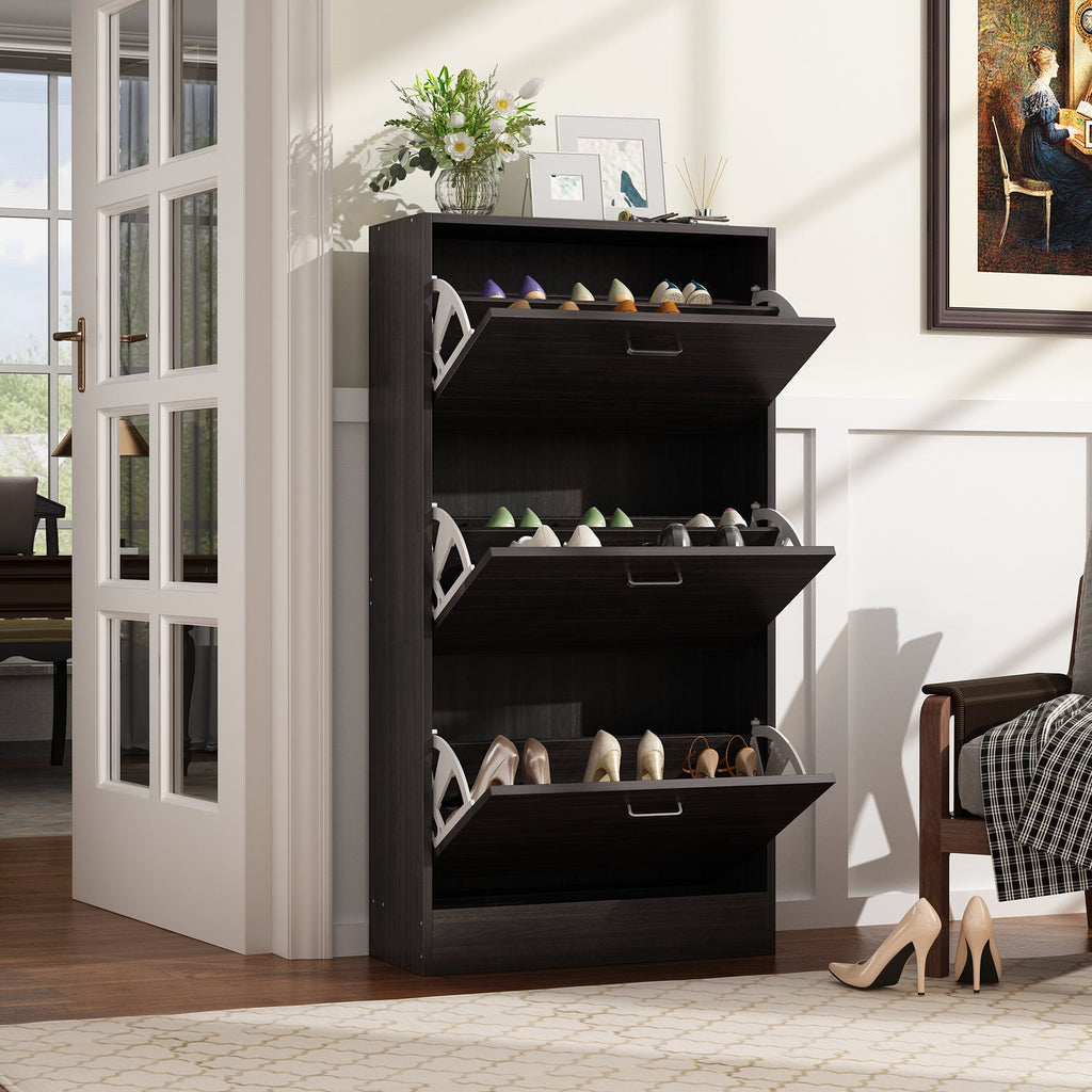 Shoe Cabinet with 3 Flip Drawers for Entryway Freestanding Shoe Rack Storage Organizer