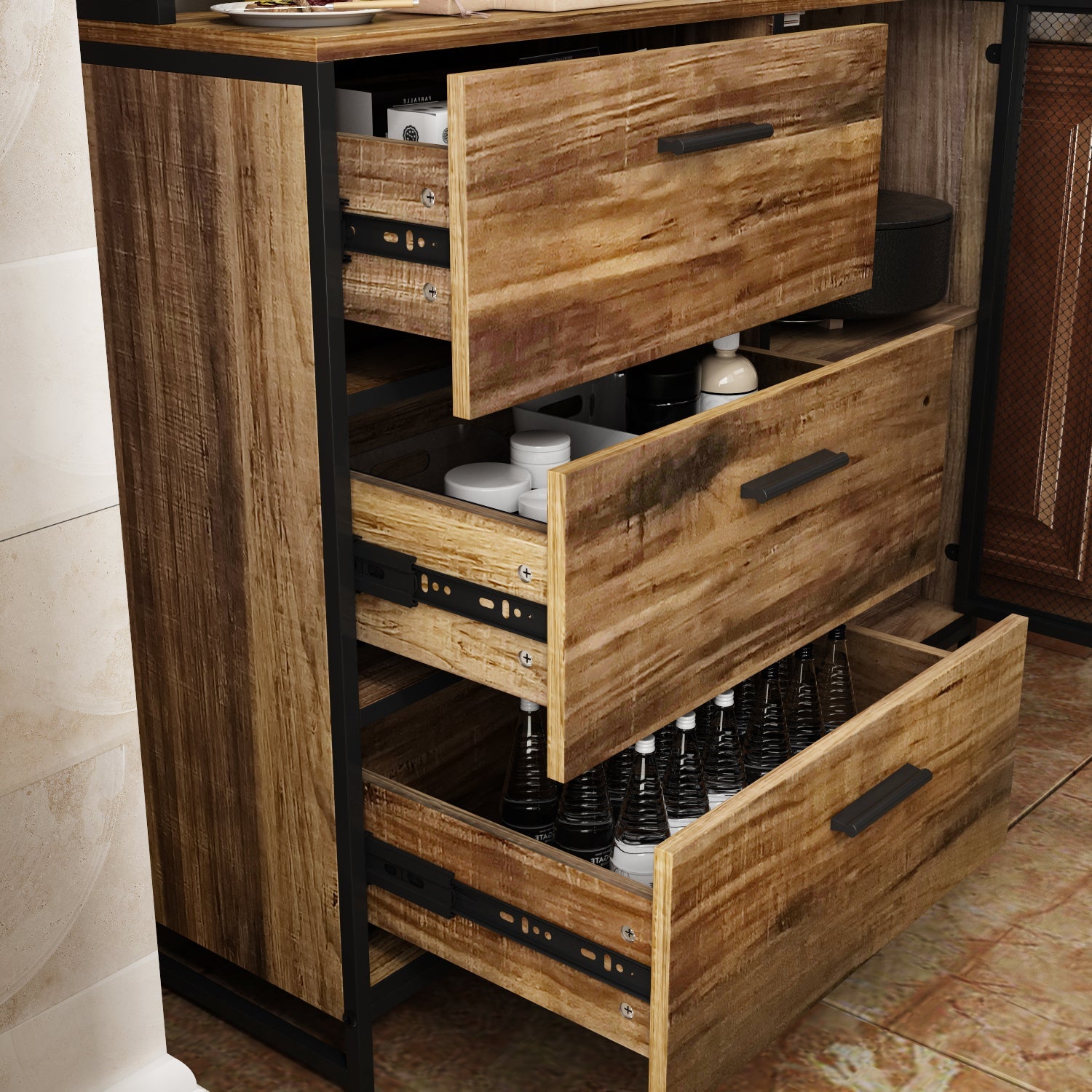 Kitchen Pantry Storage Cabinet Microwave Storage Cabinet Buffet
