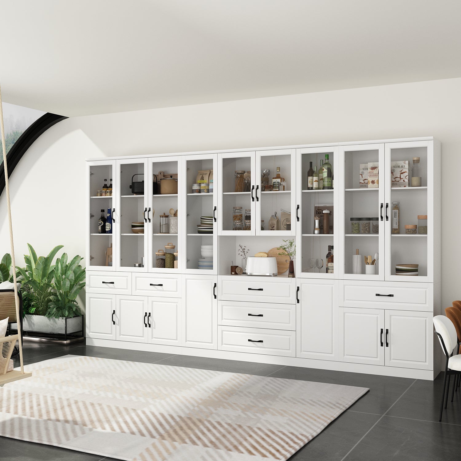 Large Display Cabinet Corner Shelf Storage Organizer Bookshelf in Combination
