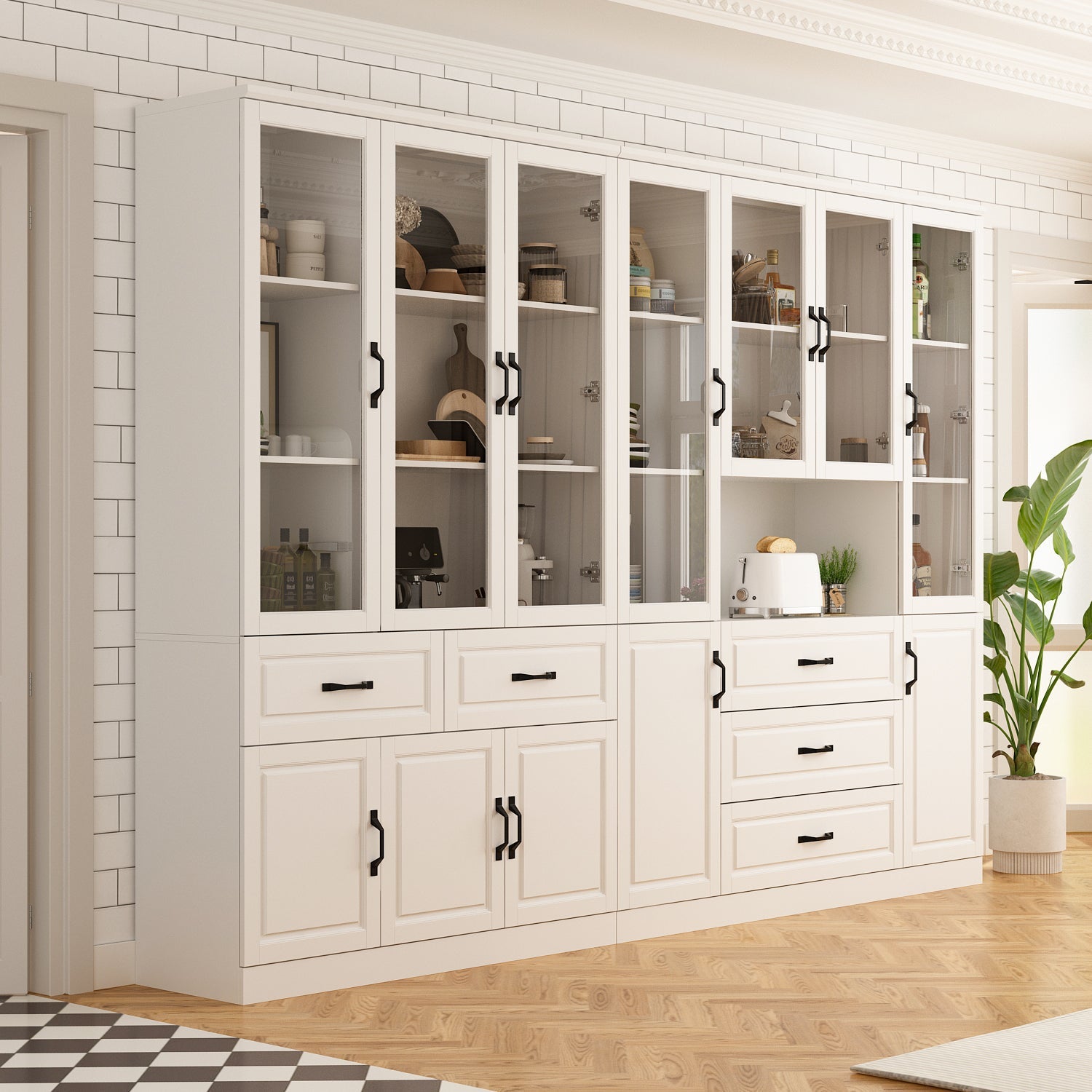 Large Display Cabinet Corner Shelf Storage Organizer Bookshelf in Combination