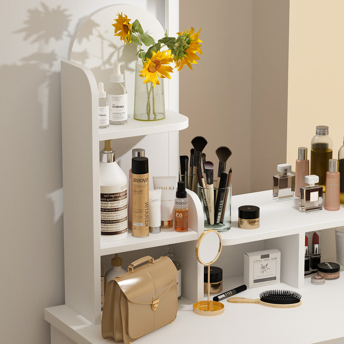 Makeup Vanity Dressing Table Dresser Set with 5 Drawers