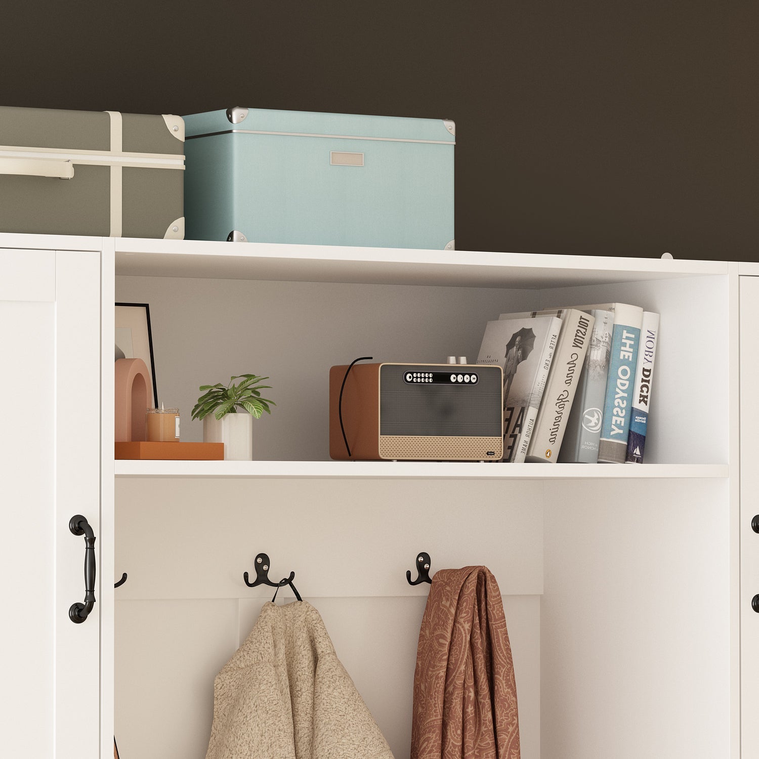 Hall Tree 65.4'' Wide with Bench and Shoe Storage