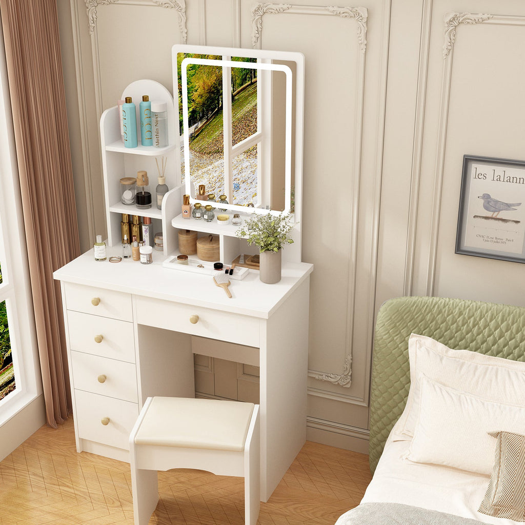 Makeup Vanity Dressing Table Dresser Set with 5 Drawers