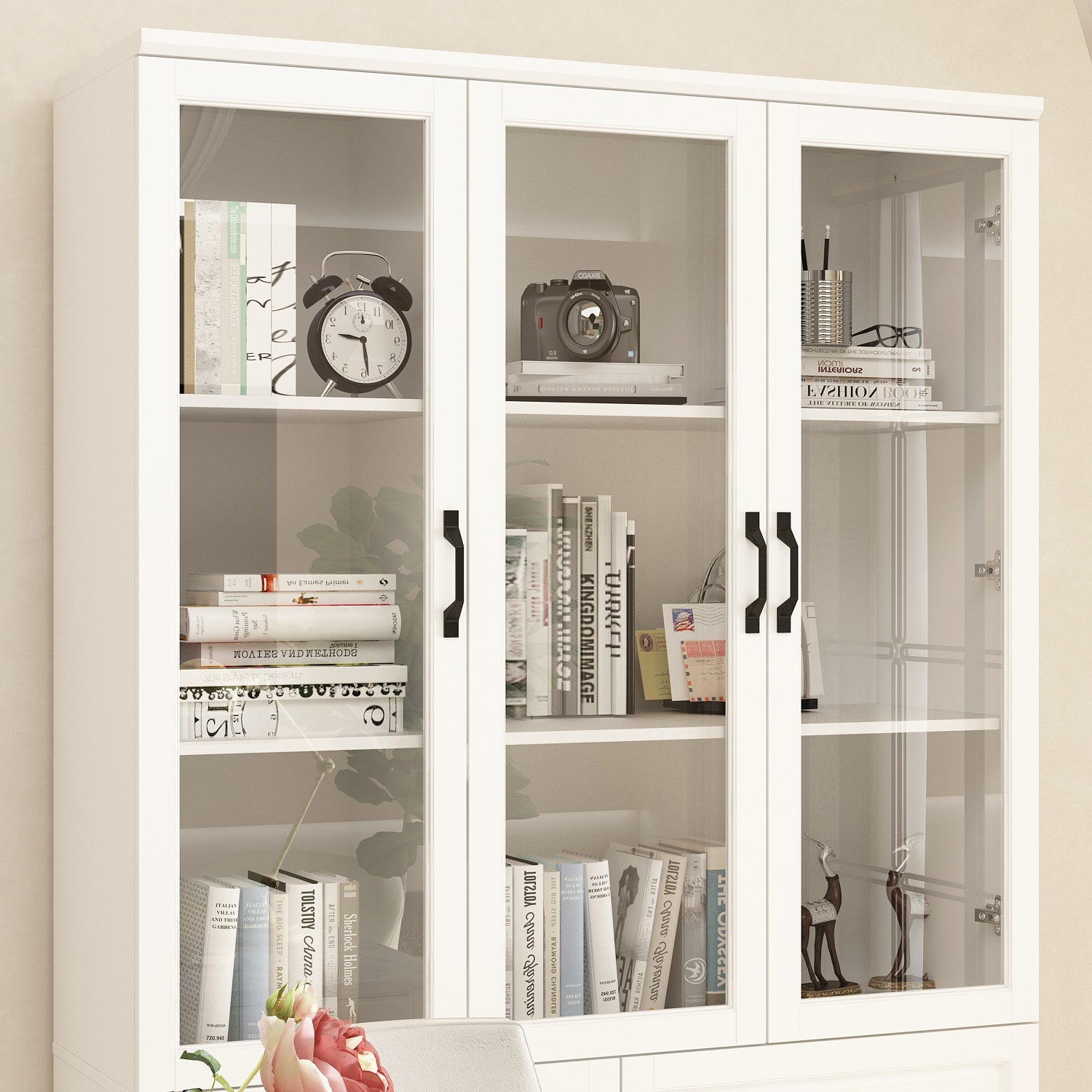 Large Display Cabinet Corner Shelf Storage Organizer Bookshelf in Combination