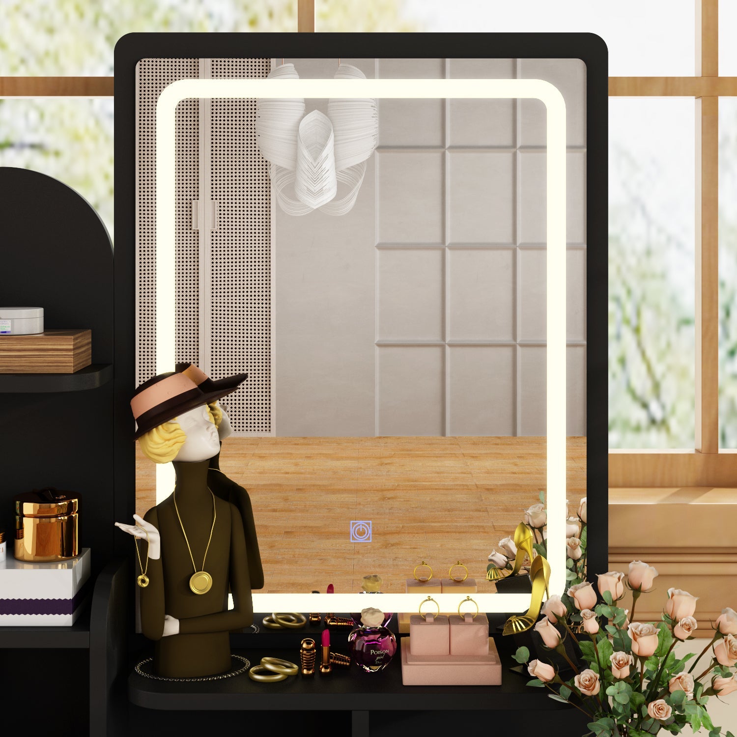 Makeup Vanity Dressing Table Dresser Set with 5 Drawers