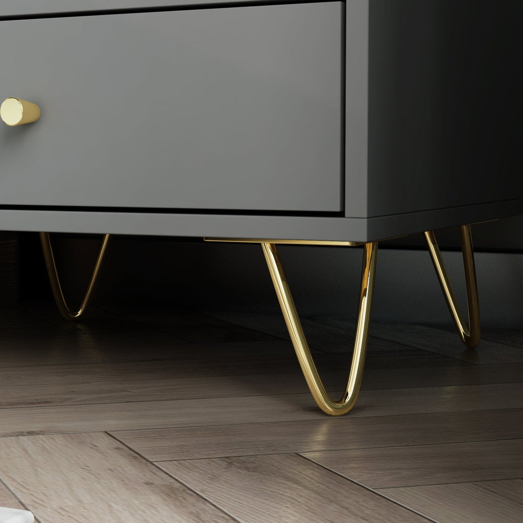 Nightstand Modern Bedside Table with Solid Wood Legs Minimalist and Versatile End Side Table 3 Drawers