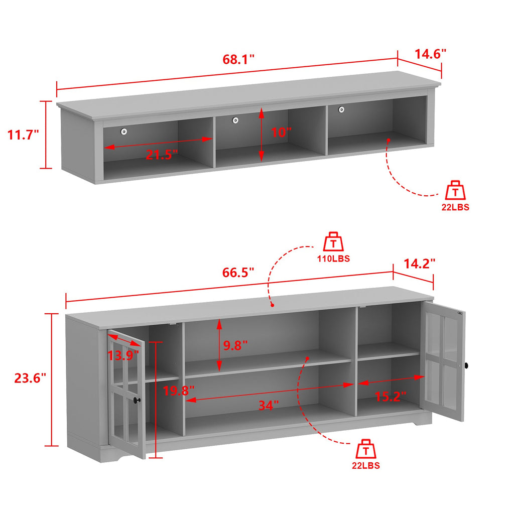 TV Bench Large Entertainment Center