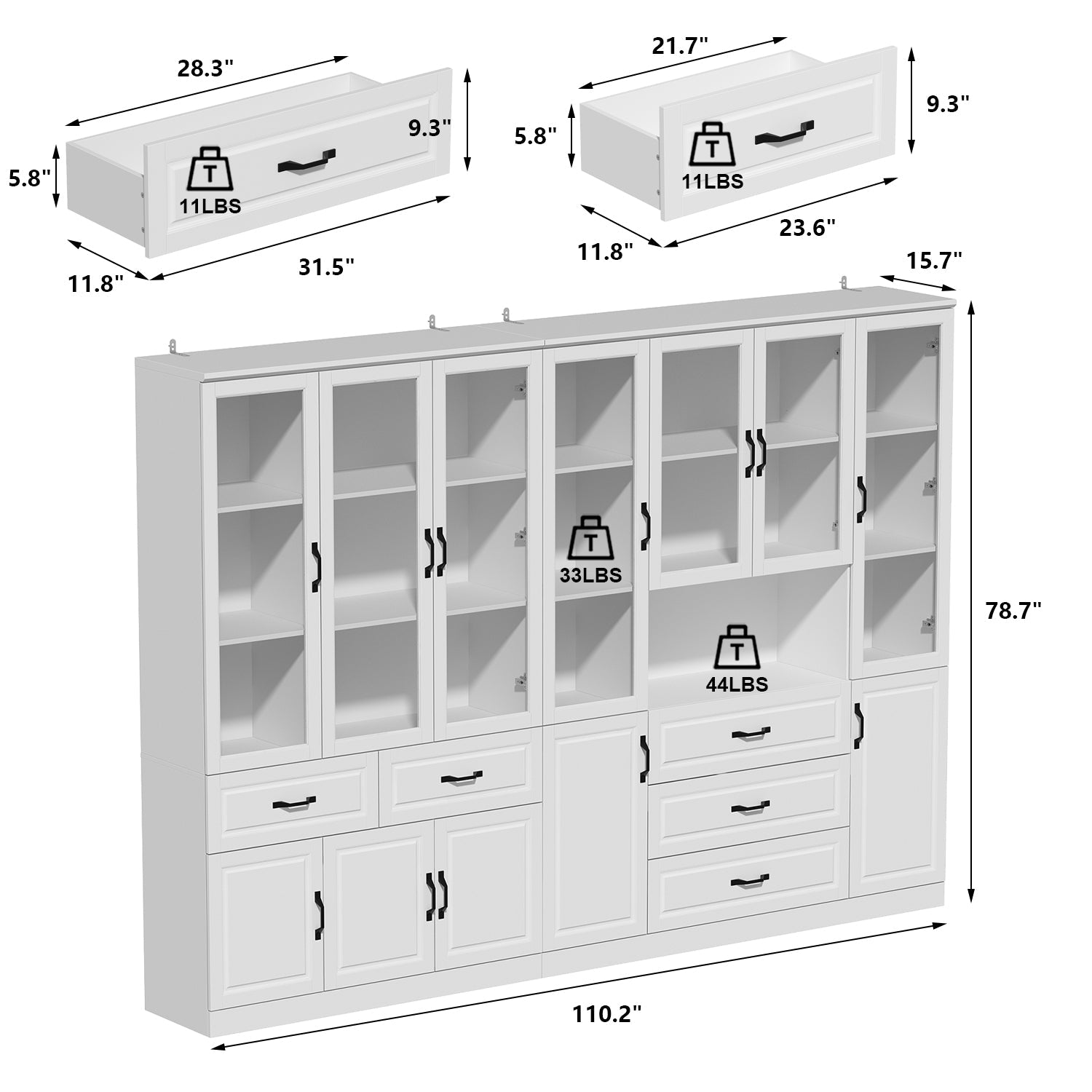 Large Display Cabinet Corner Shelf Storage Organizer Bookshelf in Combination
