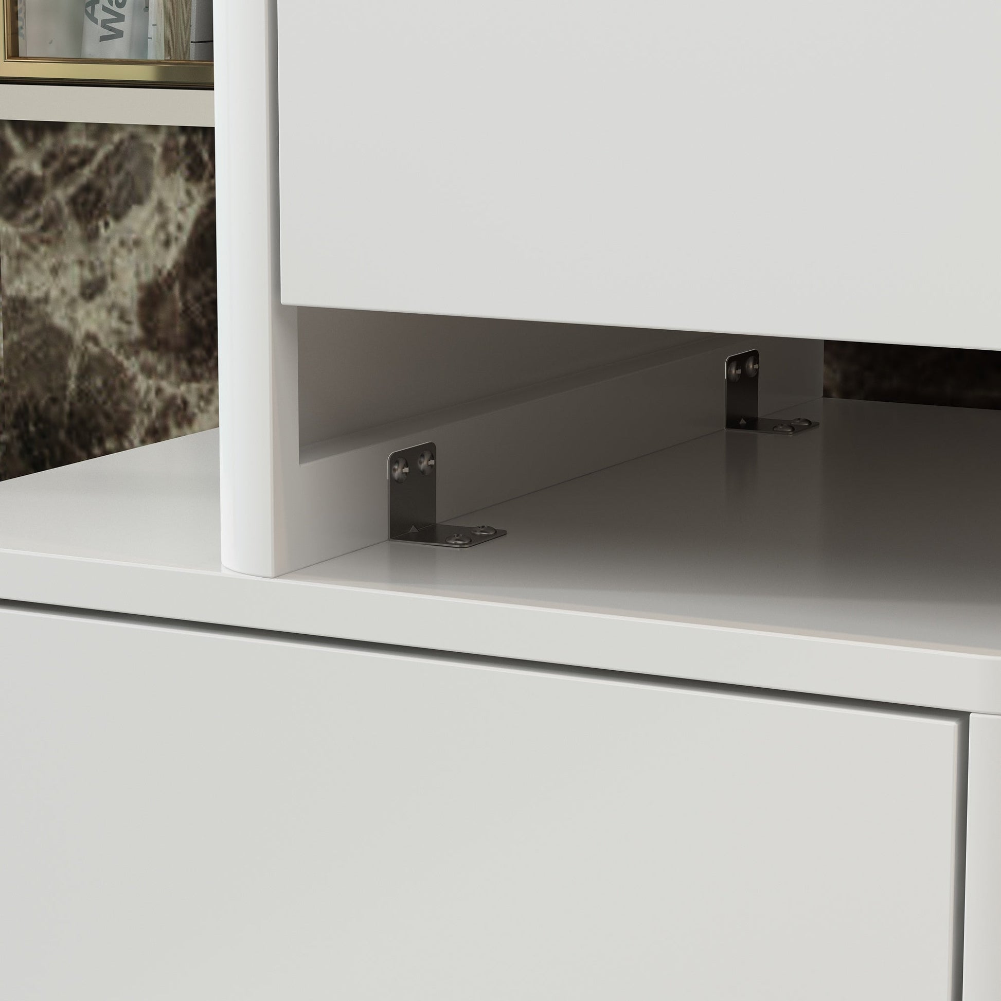 Elegant Makeup Vanity w/See-Through Glass Top and LED Mirror Dressing