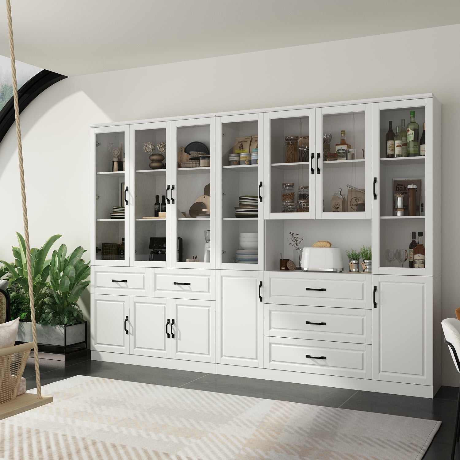 Large Display Cabinet Corner Shelf Storage Organizer Bookshelf in Combination