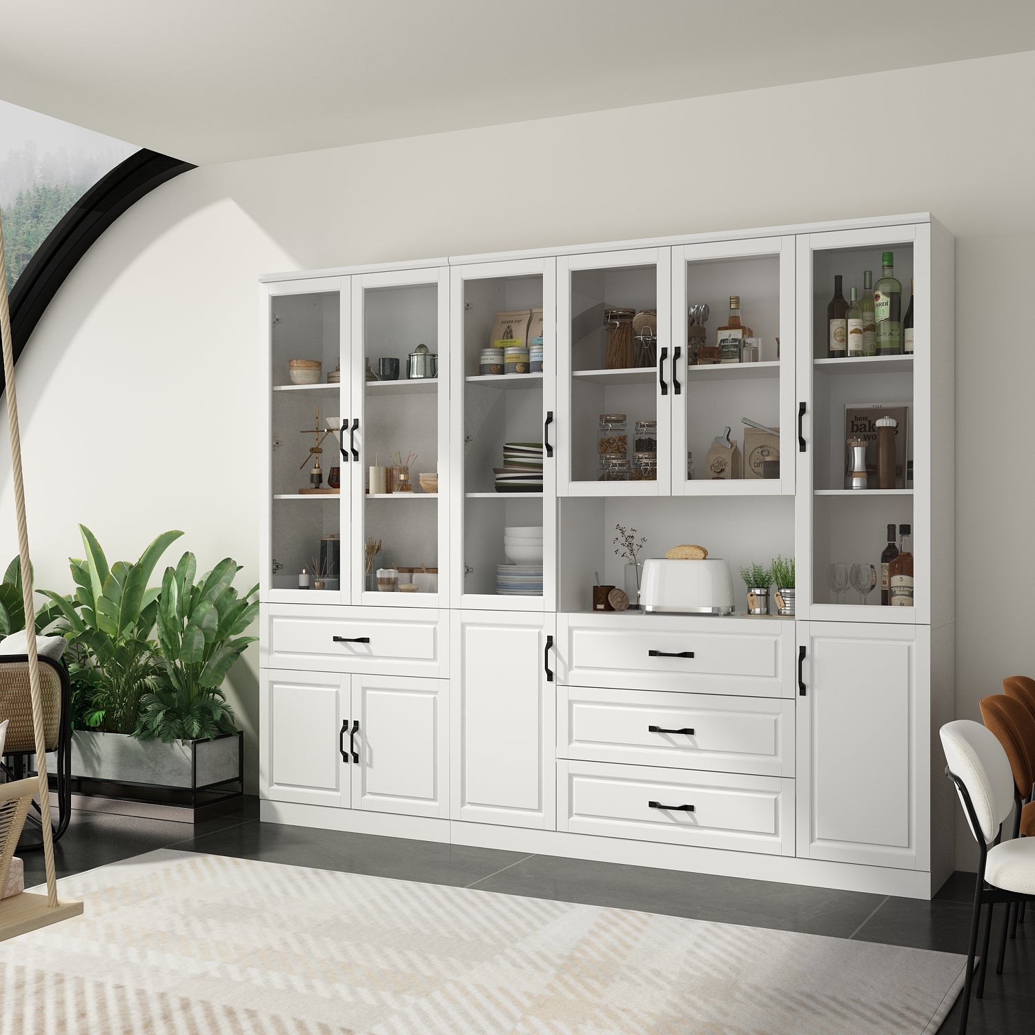 Large Display Cabinet Corner Shelf Storage Organizer Bookshelf in Combination
