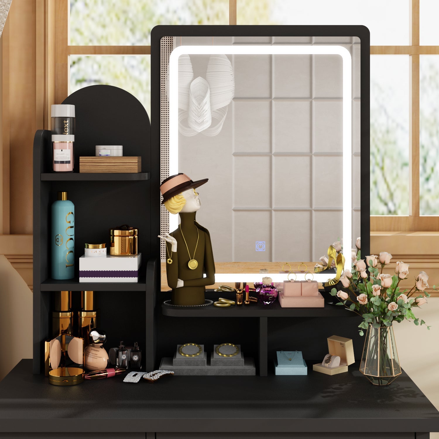 Makeup Vanity Dressing Table Dresser Set with 5 Drawers
