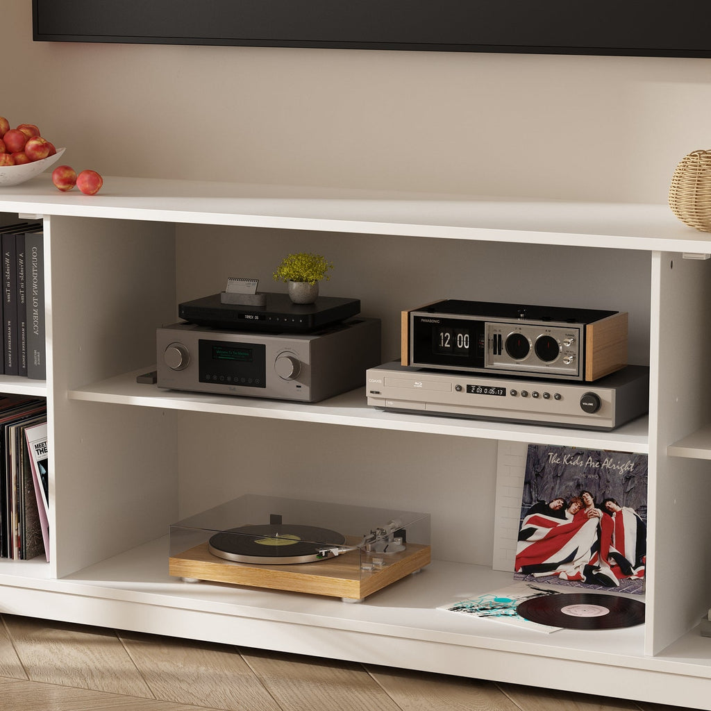 TV Stand Large Entertainment Wall Unit White Entertainment Center for Living Room