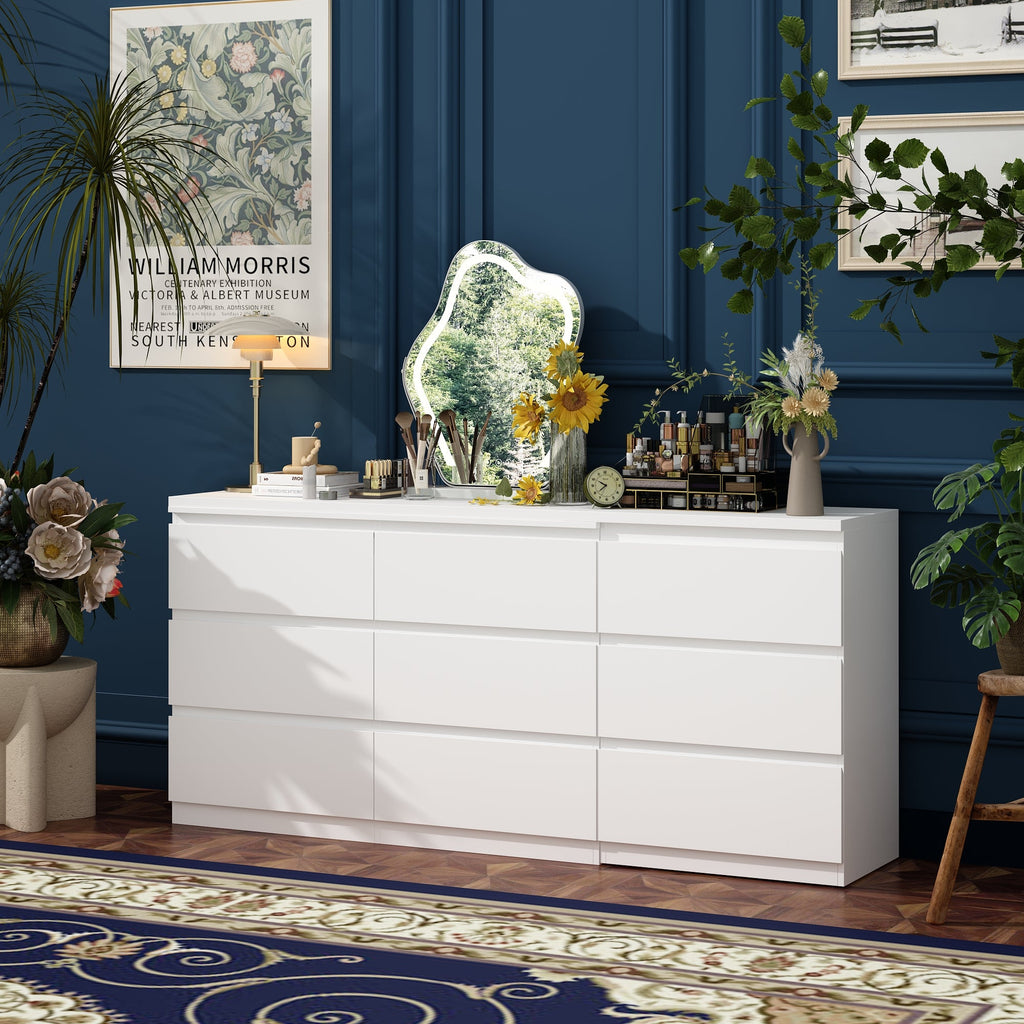 Convertible Vanity Table With 9 Drawers