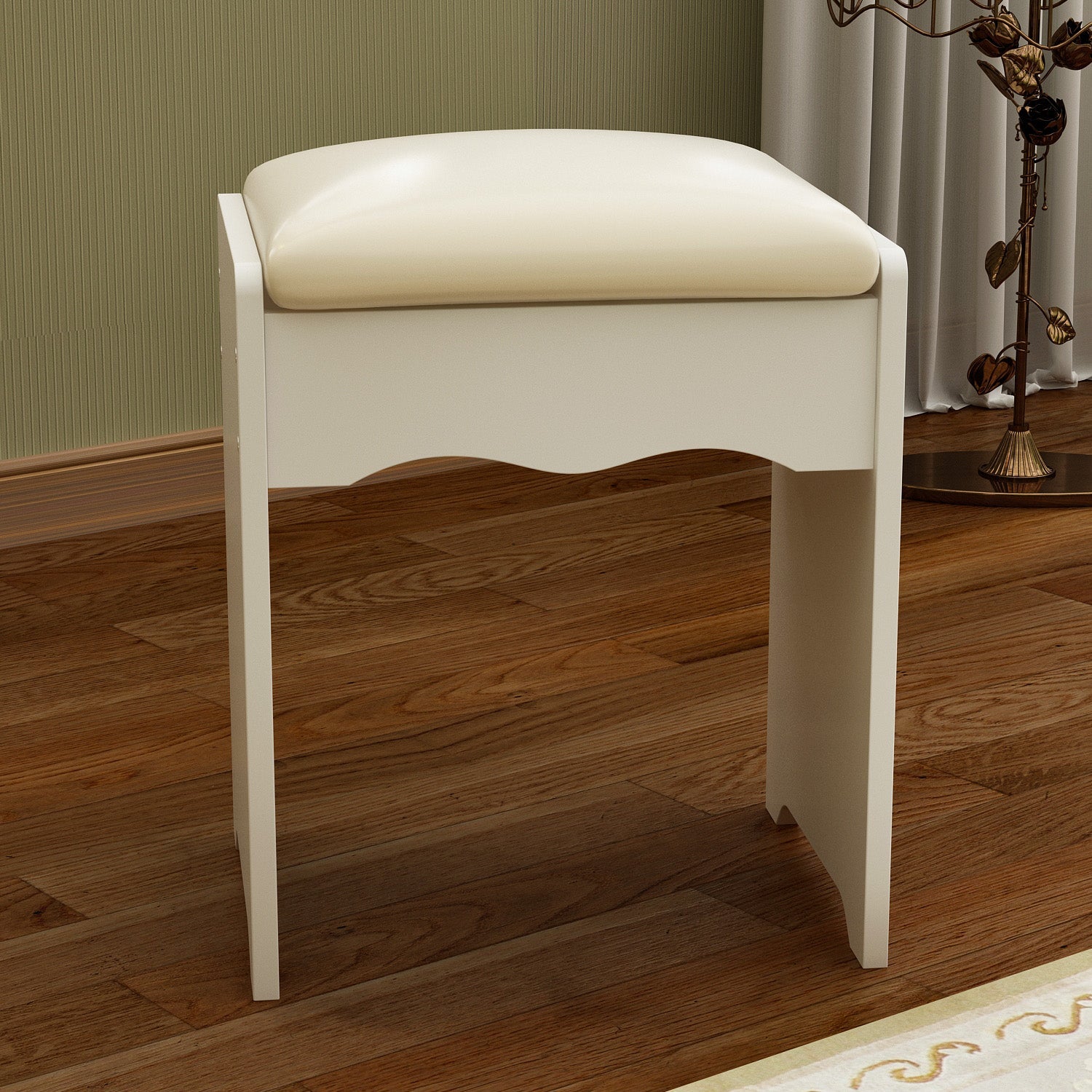Large Vanity Set Makeup Vanity Dressing Table with Sliding Lighted Mirror 5 Drawers & Shelves