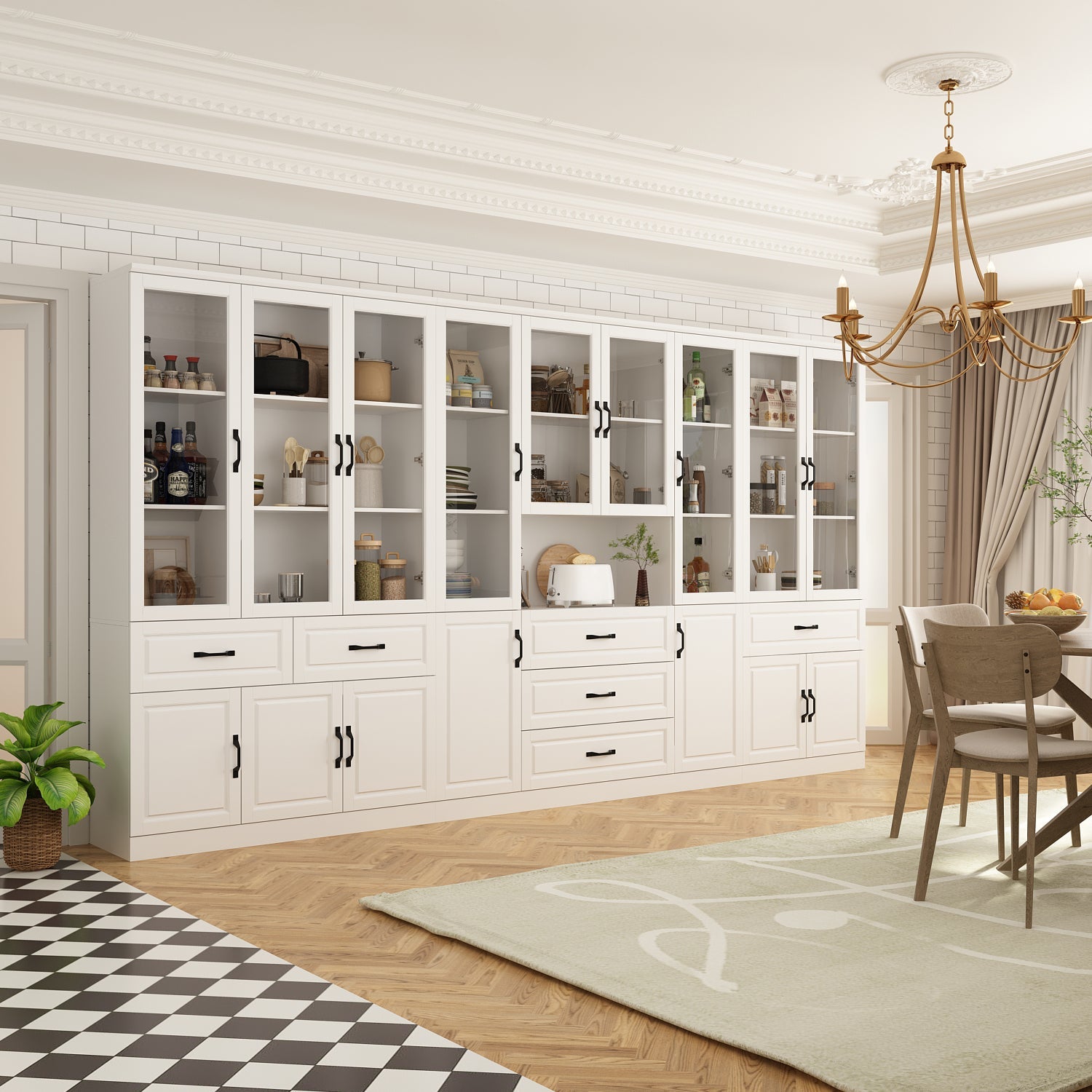 Large Display Cabinet Corner Shelf Storage Organizer Bookshelf in Combination