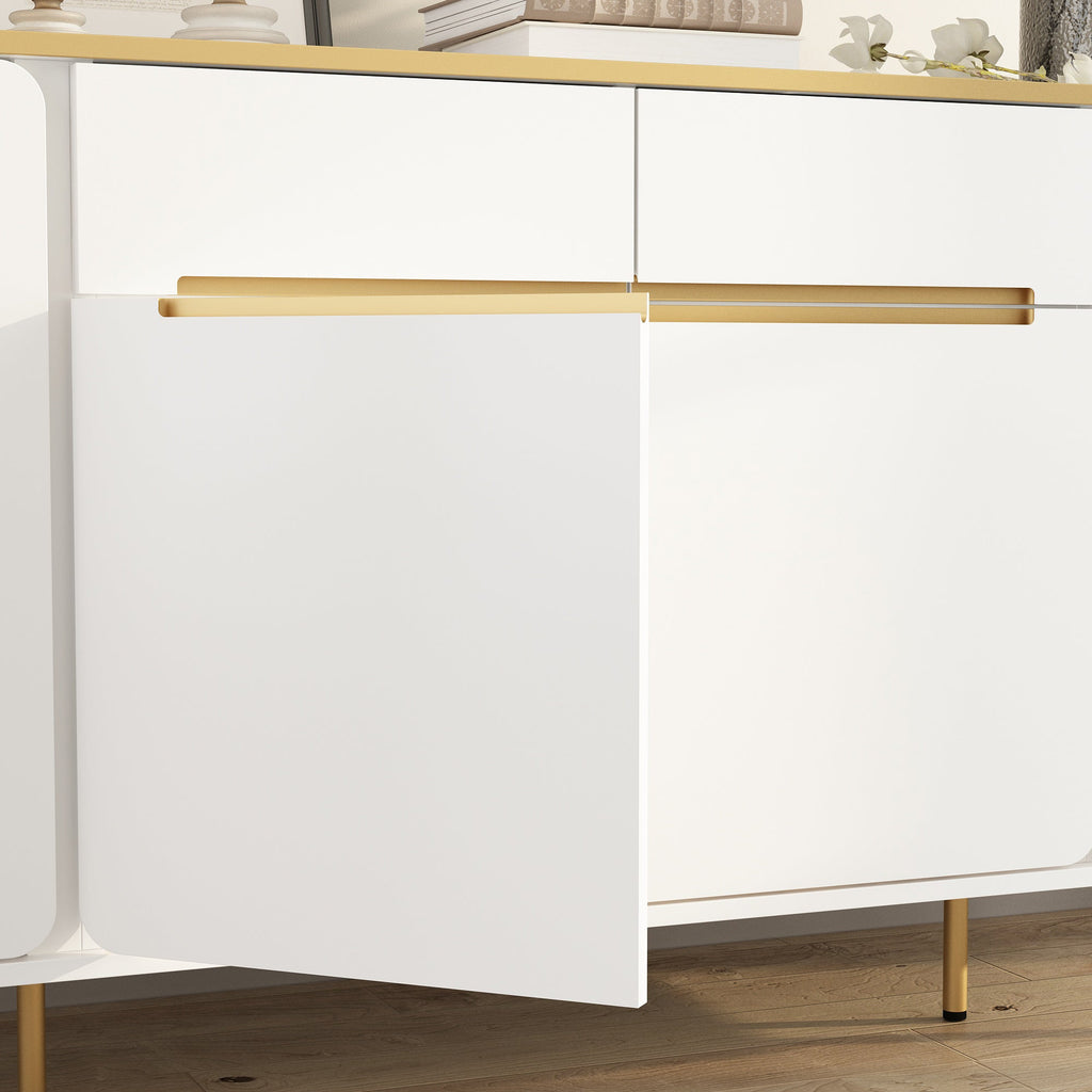 4-Door 2-Drawer Accent Chest With Glossy Surface