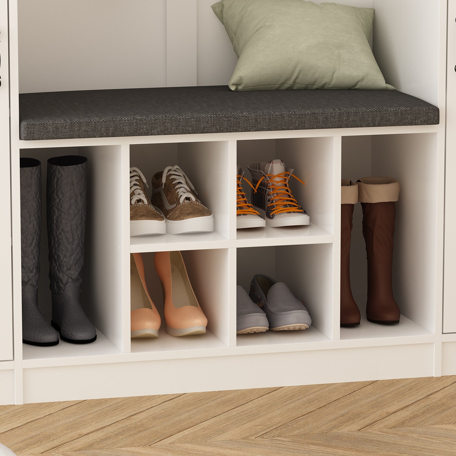 Hall Tree 65.4'' Wide with Bench and Shoe Storage