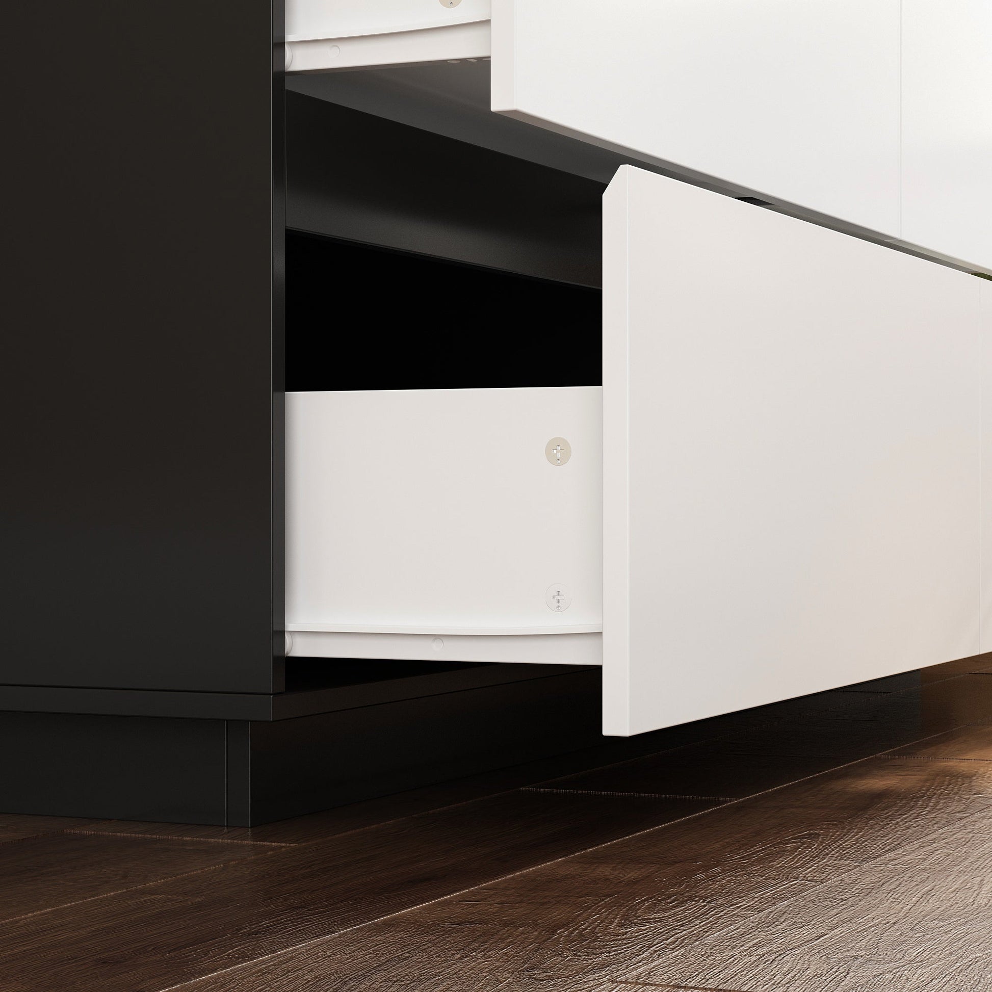 Modern 9-Drawer Double Dresser with Wide Drawers and Metal Handles for Bedroom or Living Room