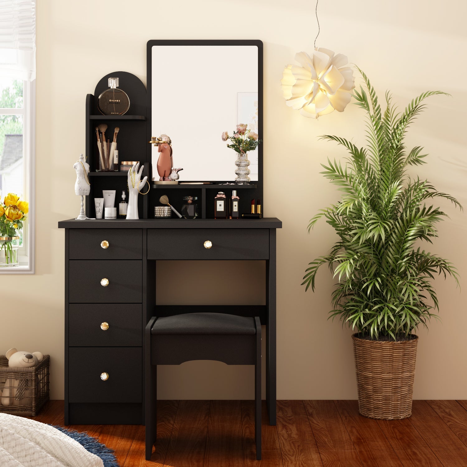 Makeup Vanity Dressing Table Dresser Set with 5 Drawers