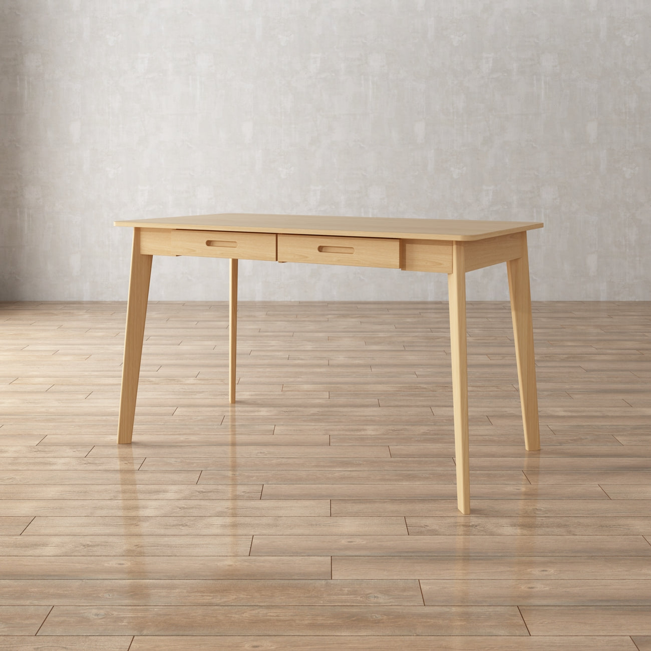 Wooden Minimalist Desk Wide Study Desk Sturdy & Stable 47.2"W