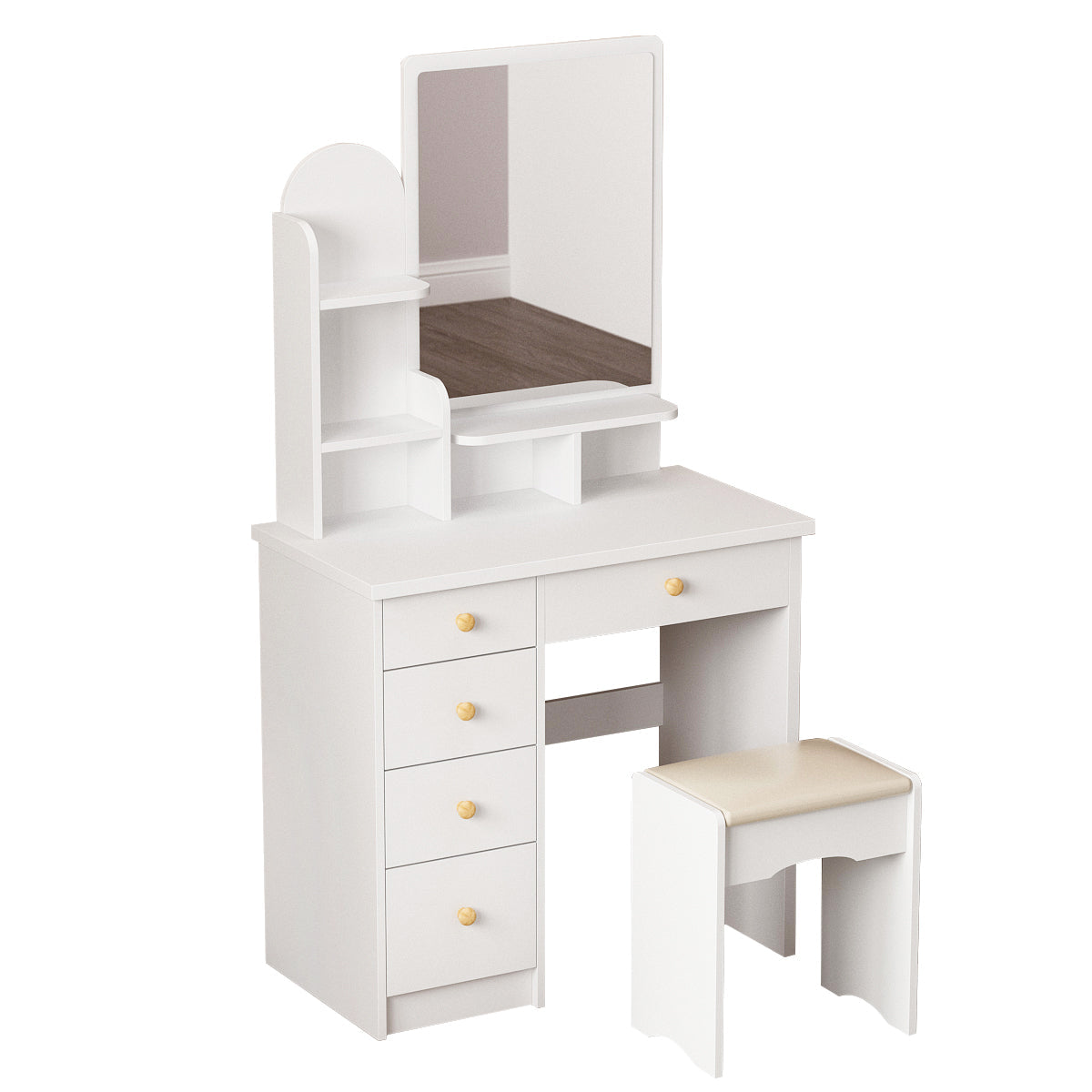 Makeup Vanity Dressing Table Dresser Set with 5 Drawers