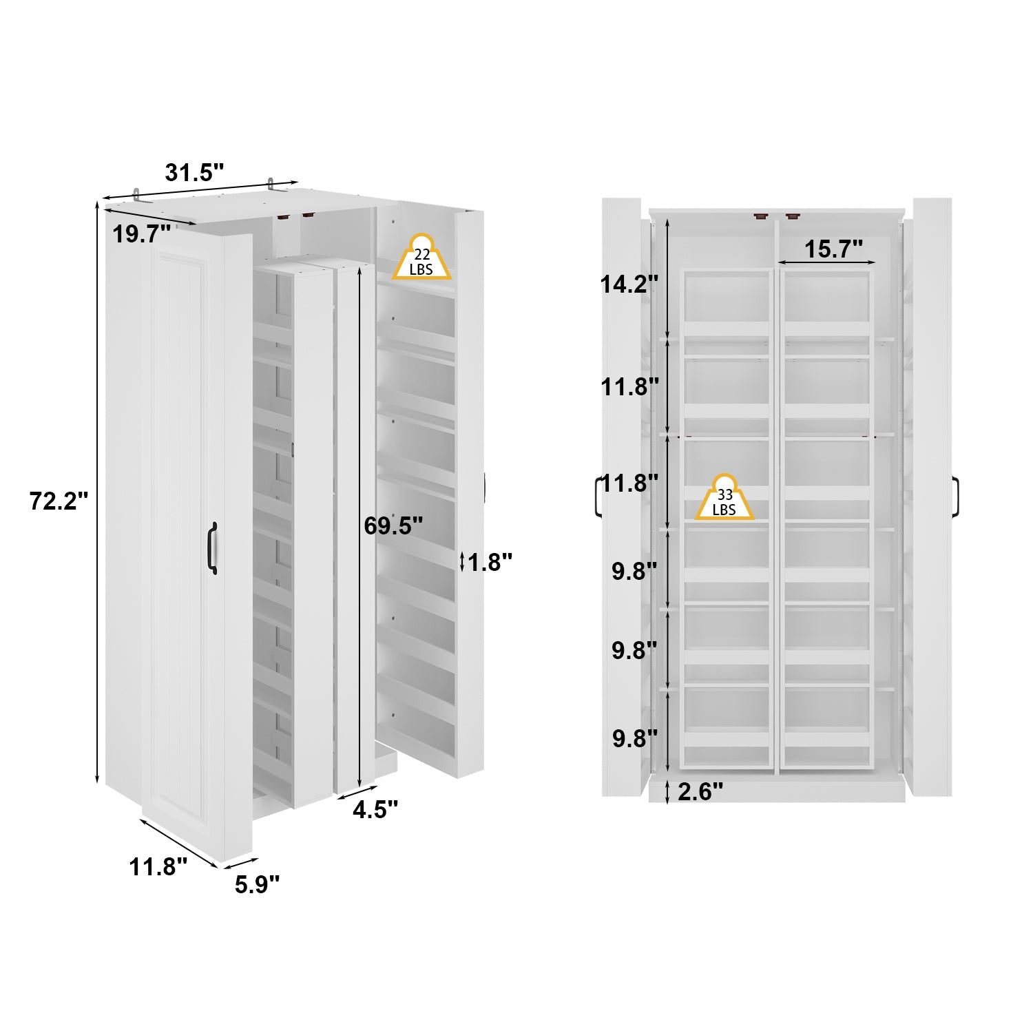72.2'' Kitchen Pantry