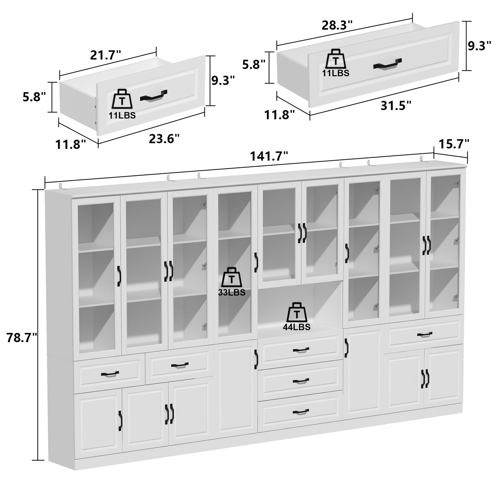 Large Display Cabinet Corner Shelf Storage Organizer Bookshelf in Combination