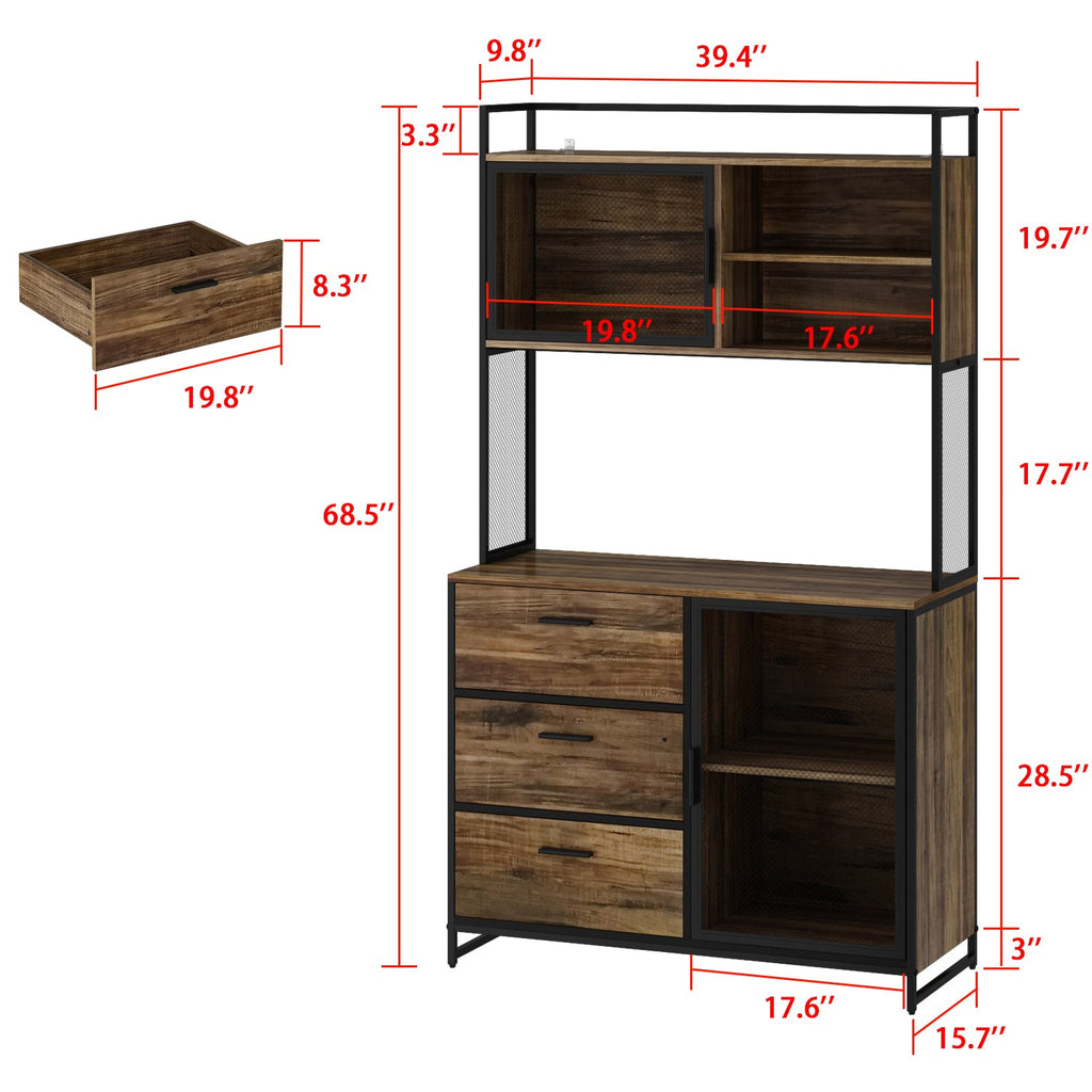 Kitchen Pantry Storage Cabinet Microwave Storage Cabinet Buffet