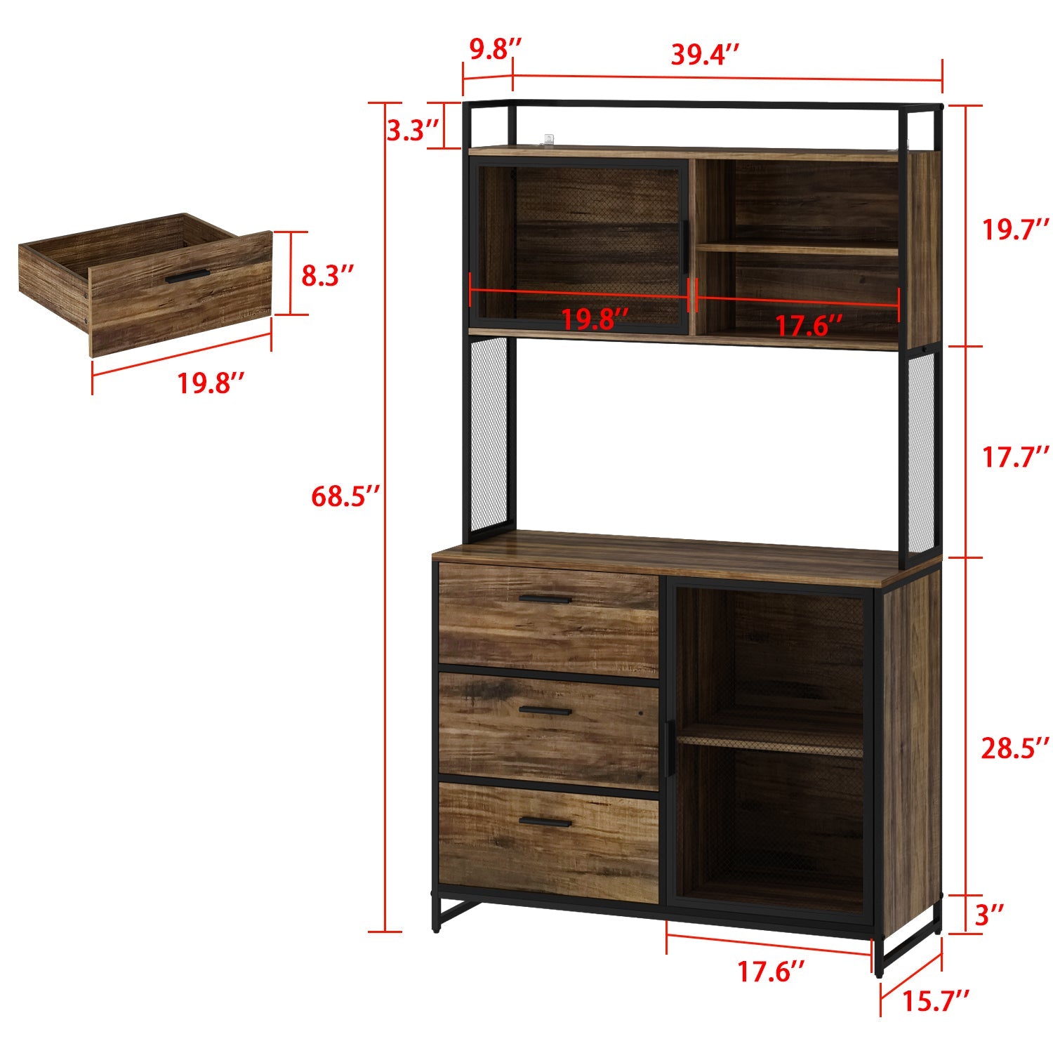 Kitchen Pantry Storage Cabinet Microwave Storage Cabinet Buffet