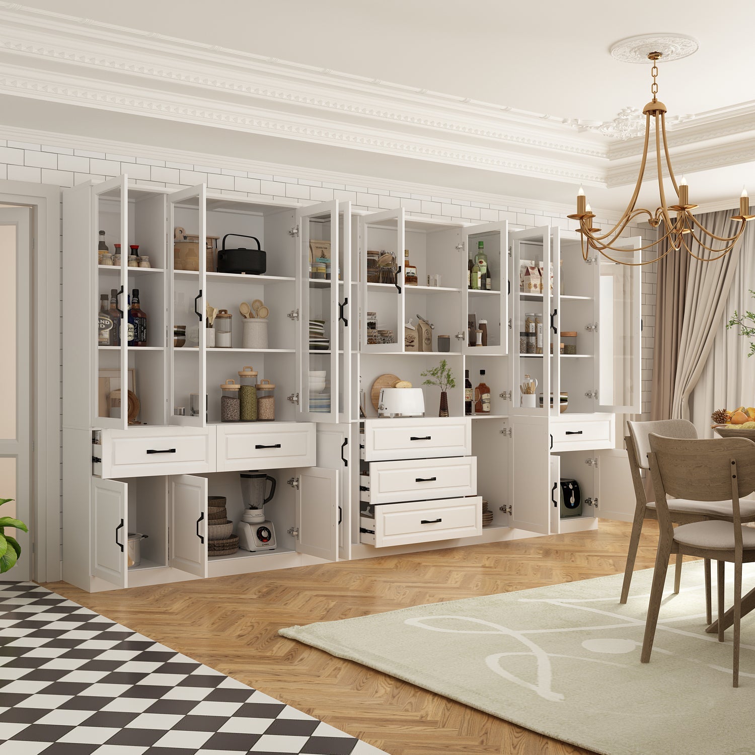 Large Display Cabinet Corner Shelf Storage Organizer Bookshelf in Combination